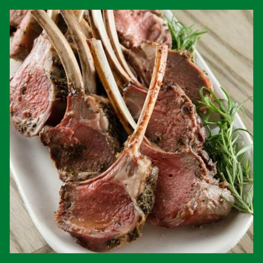 rack of lamb in the oven